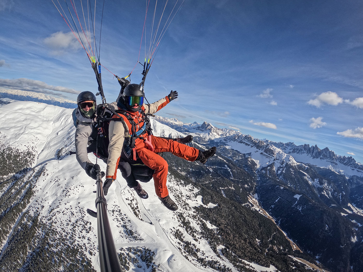Paragliding Dolomiten Winterflug 01