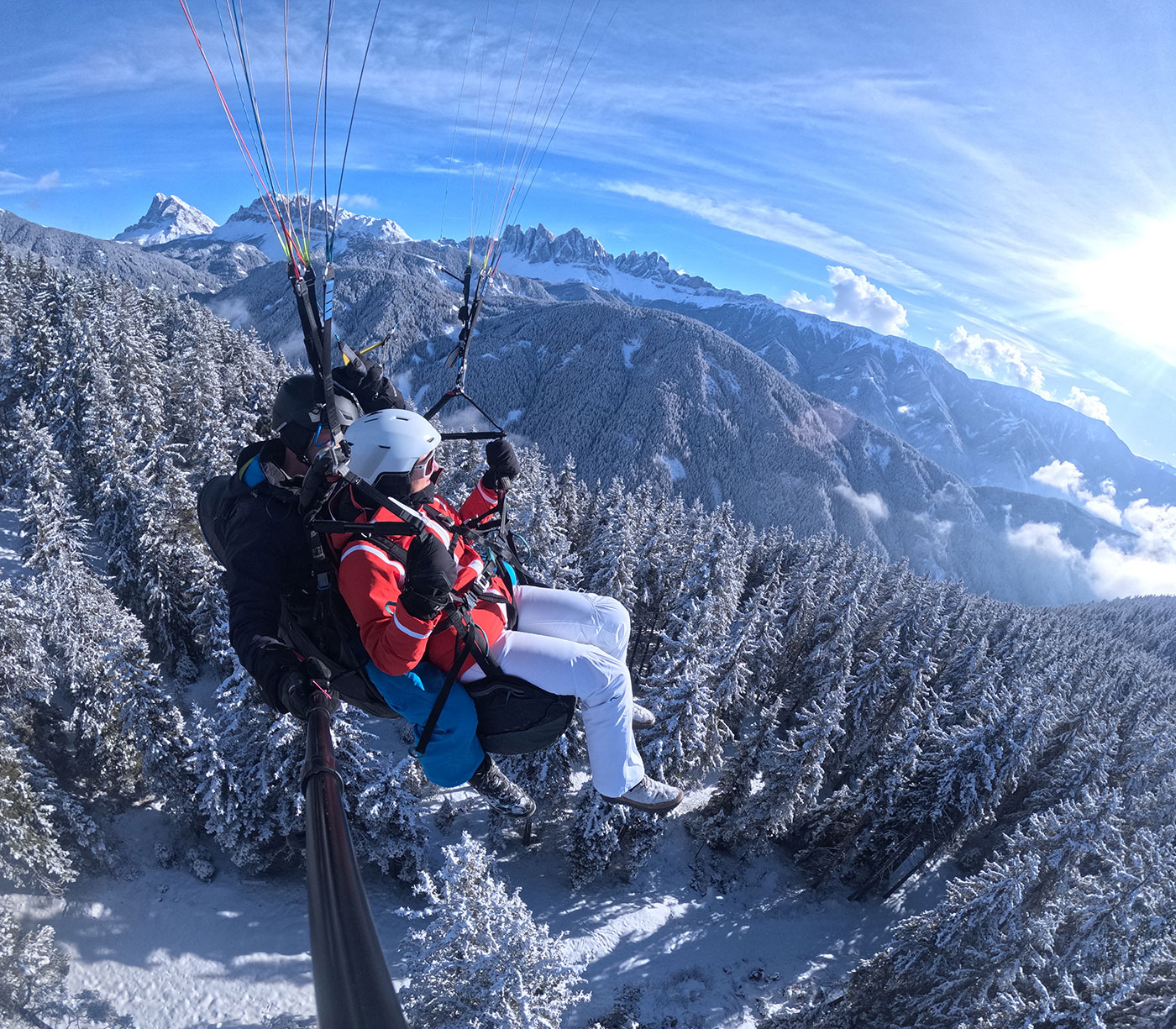 Paragliding Dolomiten Winterflug 06