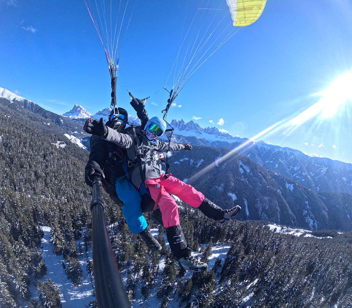 Paragliding Dolomiten Winterflug 08